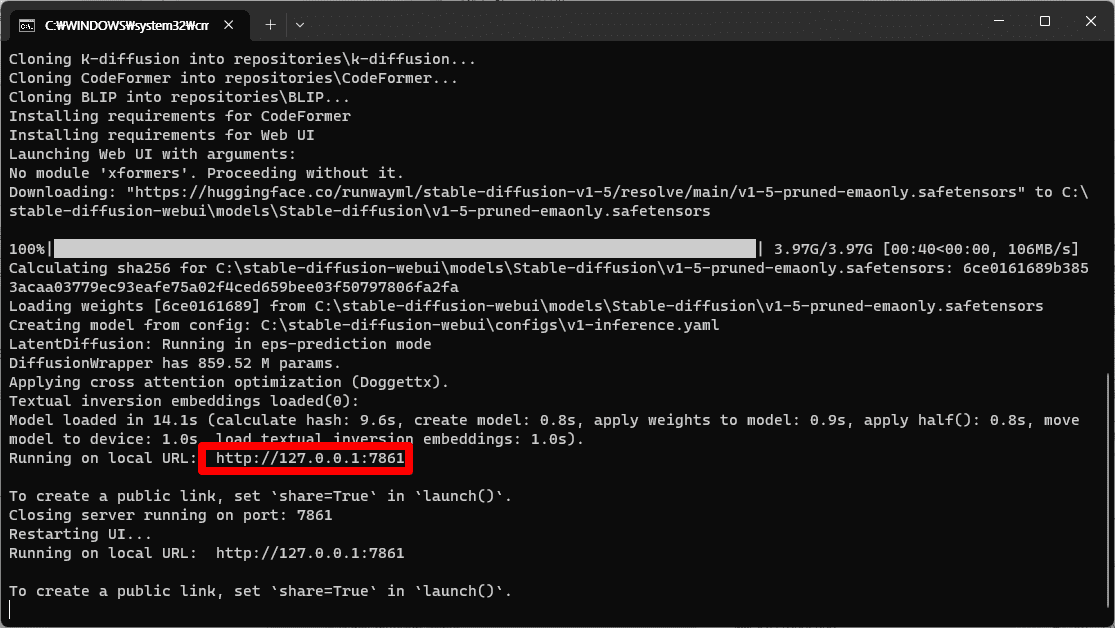 stable diffusion setup