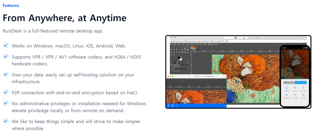 rustdesk특징
