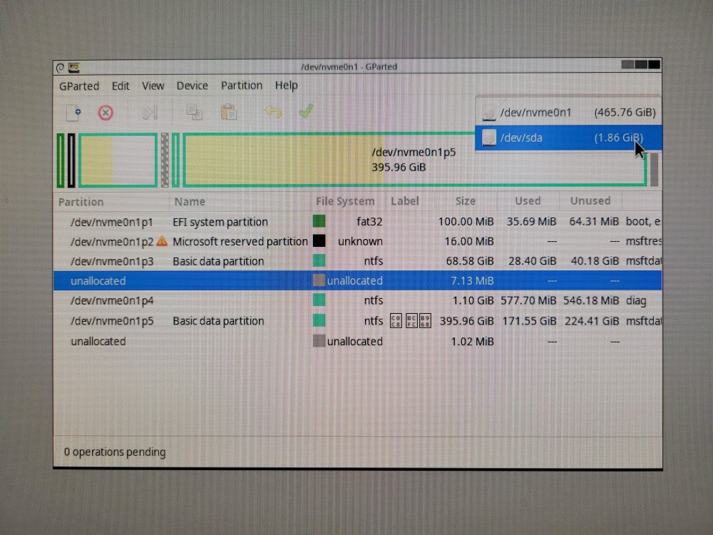 parted 라즈베리파이 파티션 크기 줄이는 방법 2 gparted