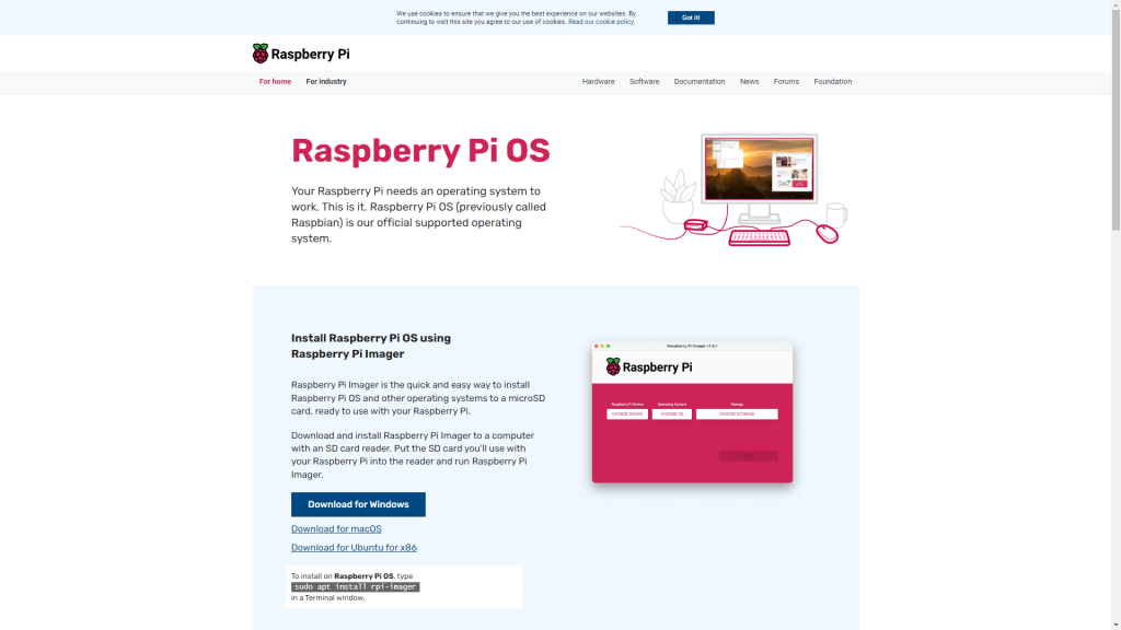 라즈베리파이 pi os 다운로드