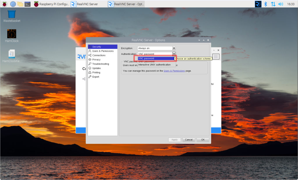 라즈베리파이 VNC 패스워드설정