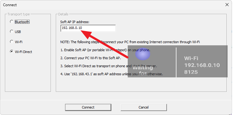 핸드폰 컴퓨터 마이크 wifi 연결 WO mic 3 wo mic pc client 연결방식 지정