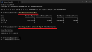 네트워크 전송량 확인