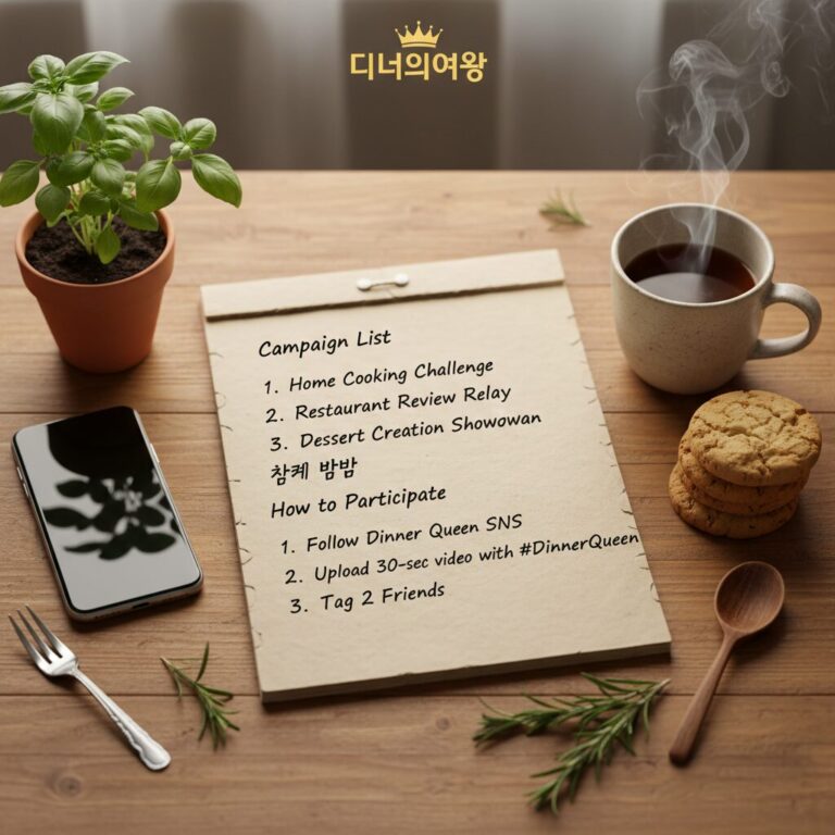 디너의여왕 숏폼 체험단 캠페인 목록과 참여 방법