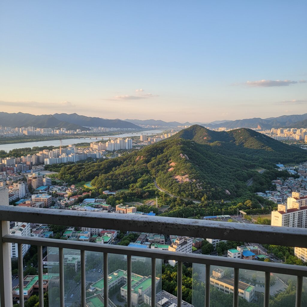 2026년 새해 해맞이 명소 추천, 서울 강동구 일자산 해맞이공원과 주변 핫플레이스 3 둔촌현대아파트에서 바라본 일자산과 주변 조망