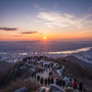 일자산 해맞이공원에서 바라본 새해 해돋이 풍경