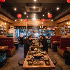 강남구청역 술집 지안정 내부 인테리어와 포차 감성의 따뜻한 분위기
