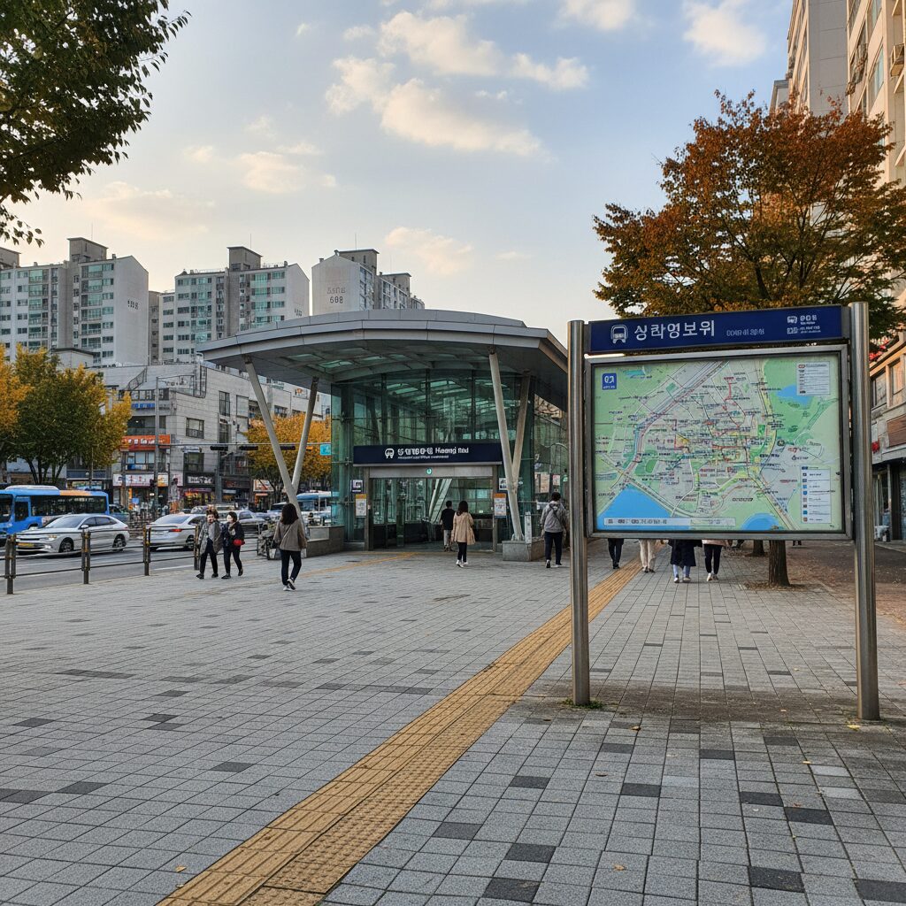 2026년 새해 해맞이 명소 추천, 서울 강동구 일자산 해맞이공원과 주변 핫플레이스 2 지하철 9호선 중앙보훈병원역 외부 전경과 주변 지도