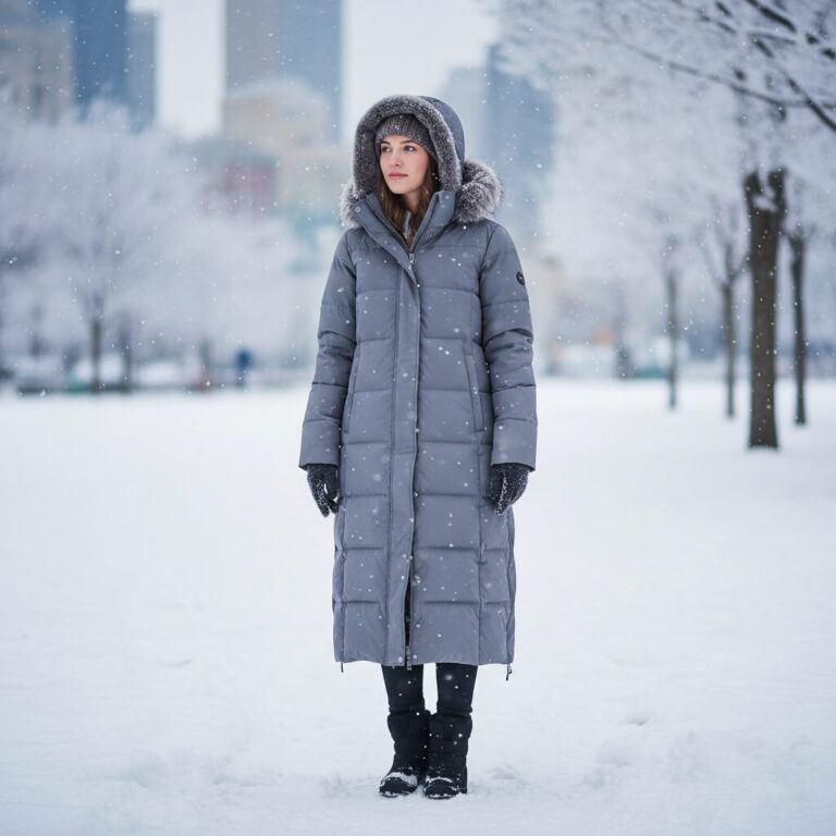 K2 여성 롱패딩 스노우 그레이 컬러 실착 샷