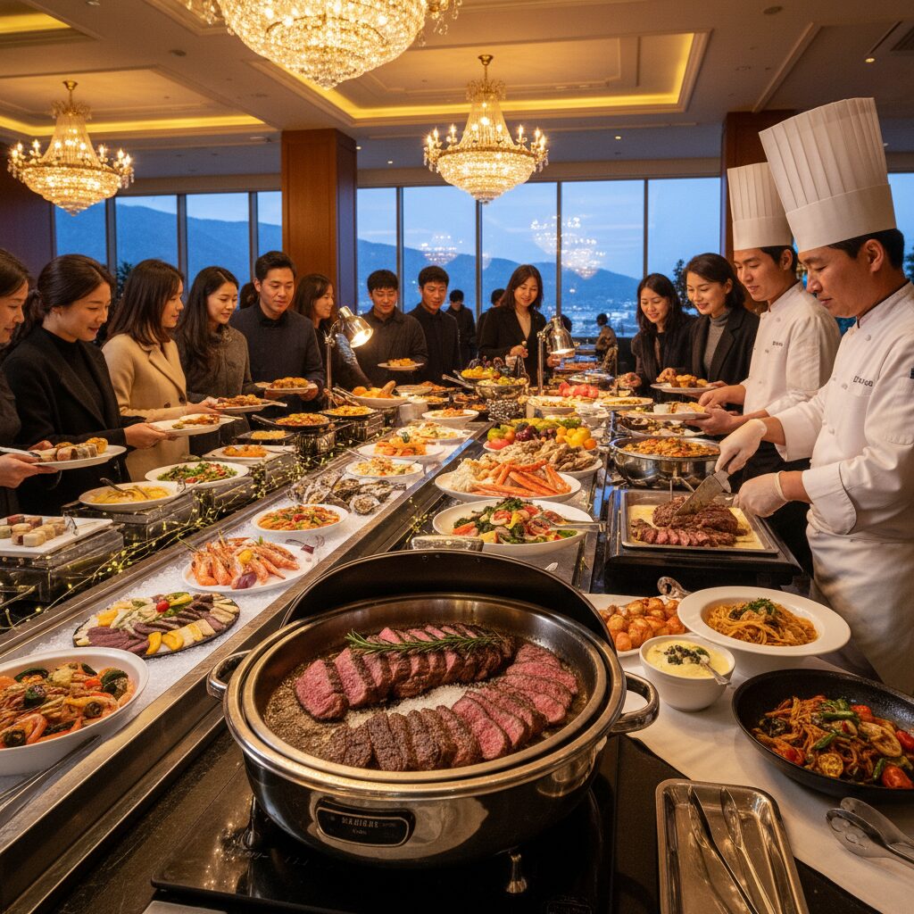 태백호텔 연말 디너 뷔페 한우구이와 다양한 메뉴