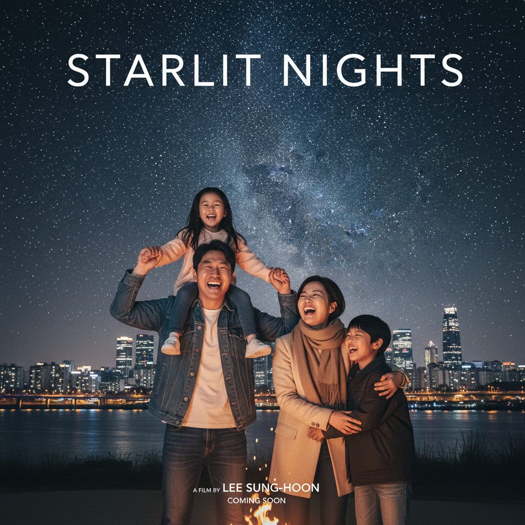 별이 빛나는 밤에 영화 포스터 가족이 함께 웃는 모습