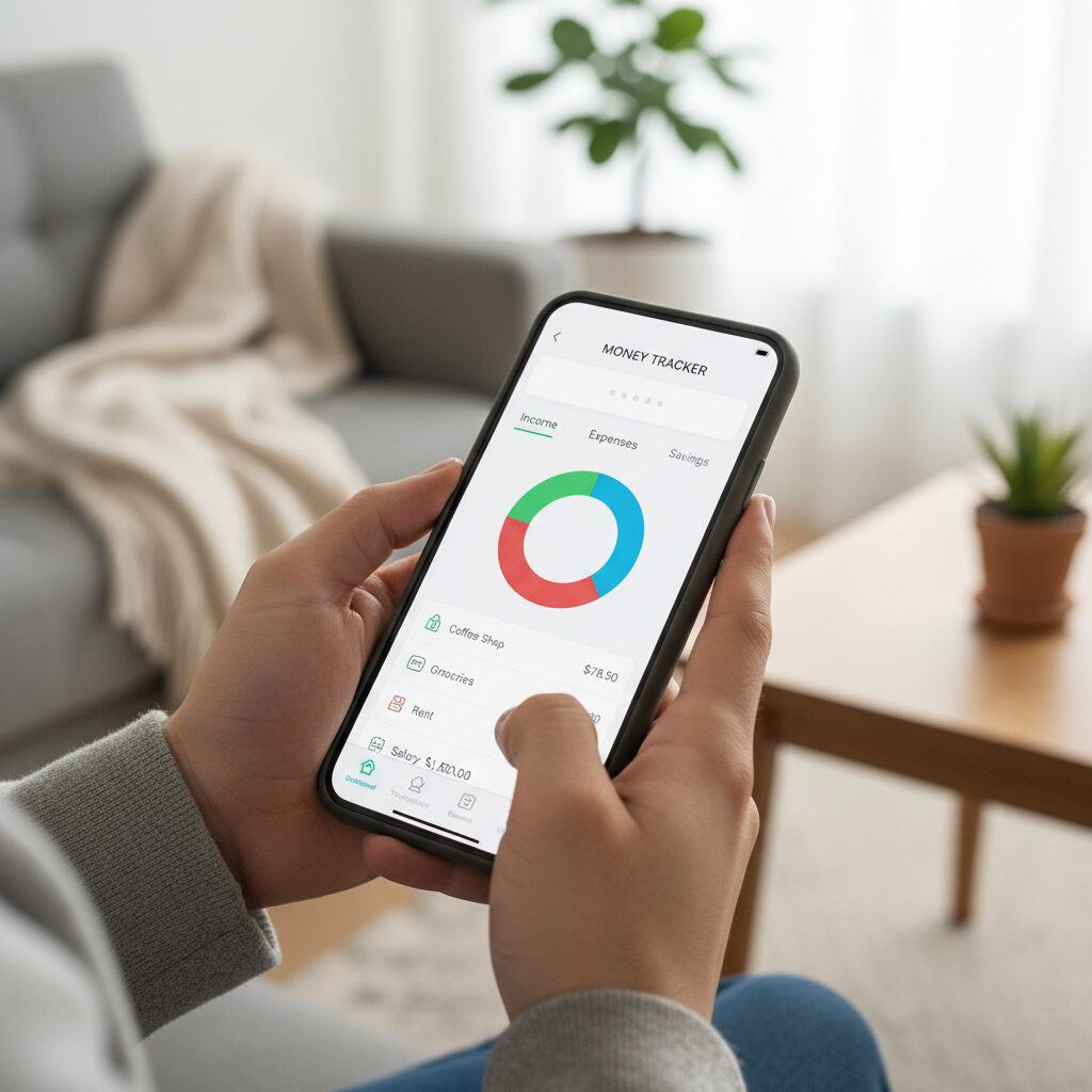 가계부 쓰기 시작하면 생기는 놀라운 변화 2 스마트폰 화면에 표시된 가계부 앱 인터페이스