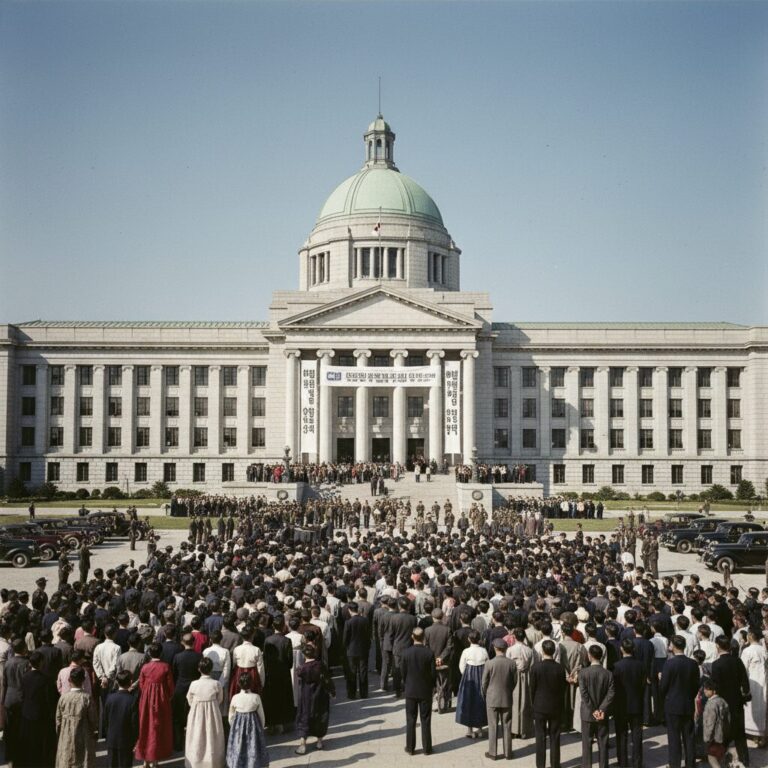 1948년 제헌절 헌법 공포식 당시 국회의사당 전경