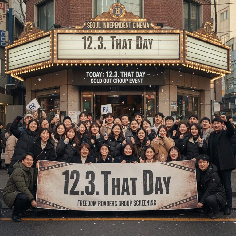 영화 12.3.그날 포스터와 함께하는 자유한길단 단체관람 홍보 이미지