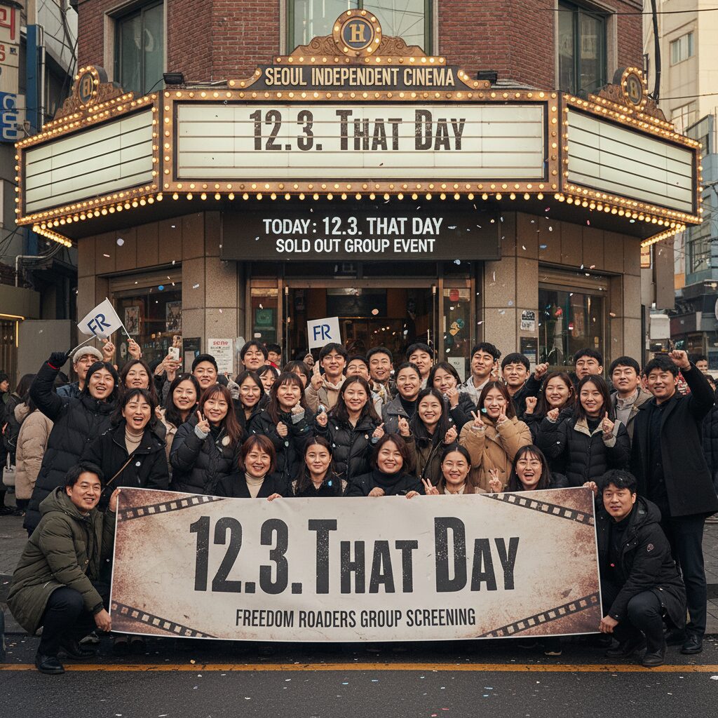 영화 12.3.그날 포스터와 함께하는 자유한길단 단체관람 홍보 이미지