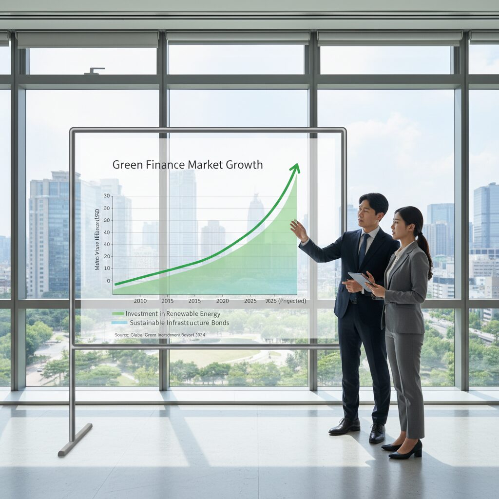 녹색금융 시장 성장 추세를 보여주는 그래프