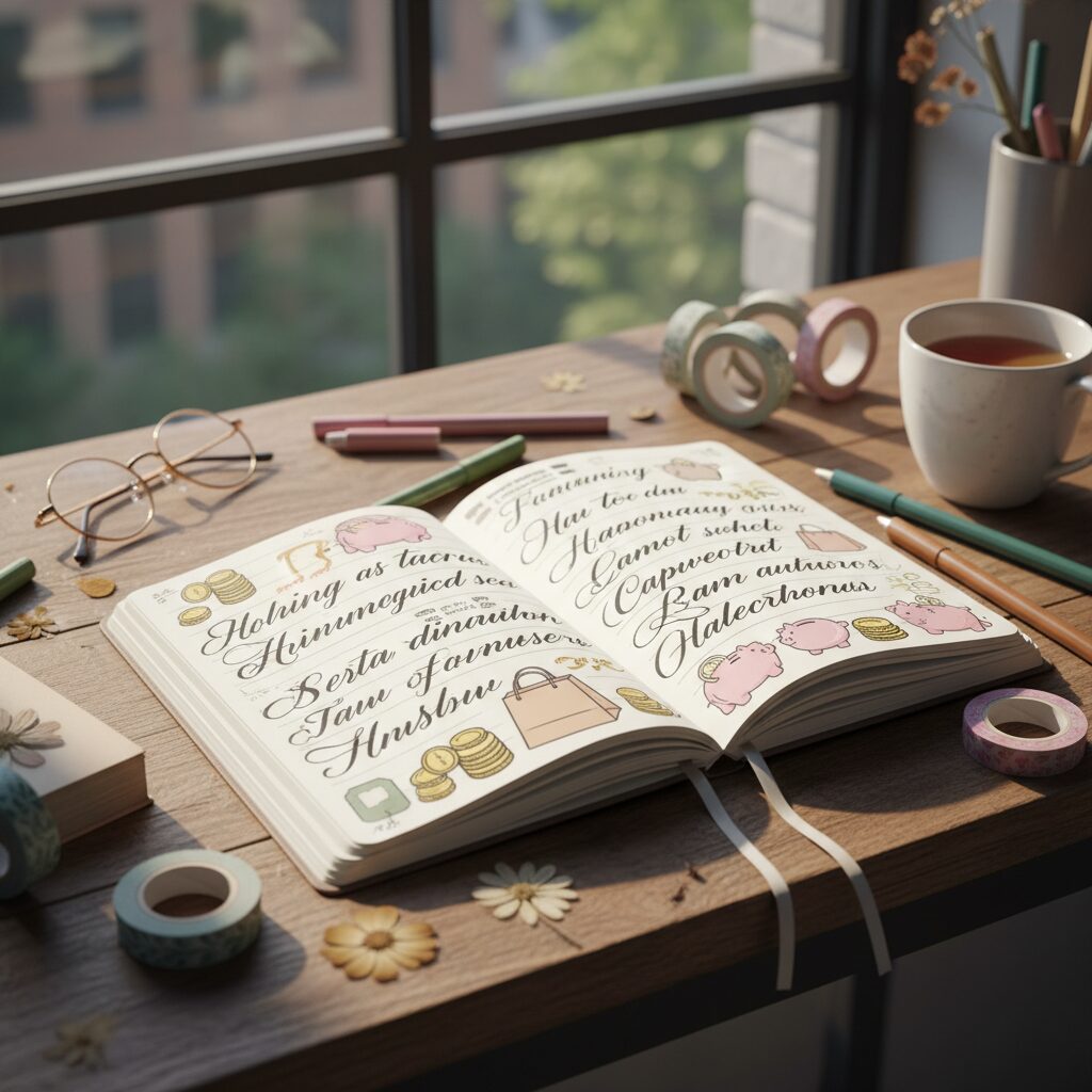 가계부 쓰기 시작하면 생기는 놀라운 변화 1 예쁘게 꾸민 손글씨 가계부 공책 사진