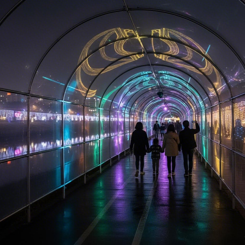 온천천 빛축제 미디어아트 터널 레이저 조명