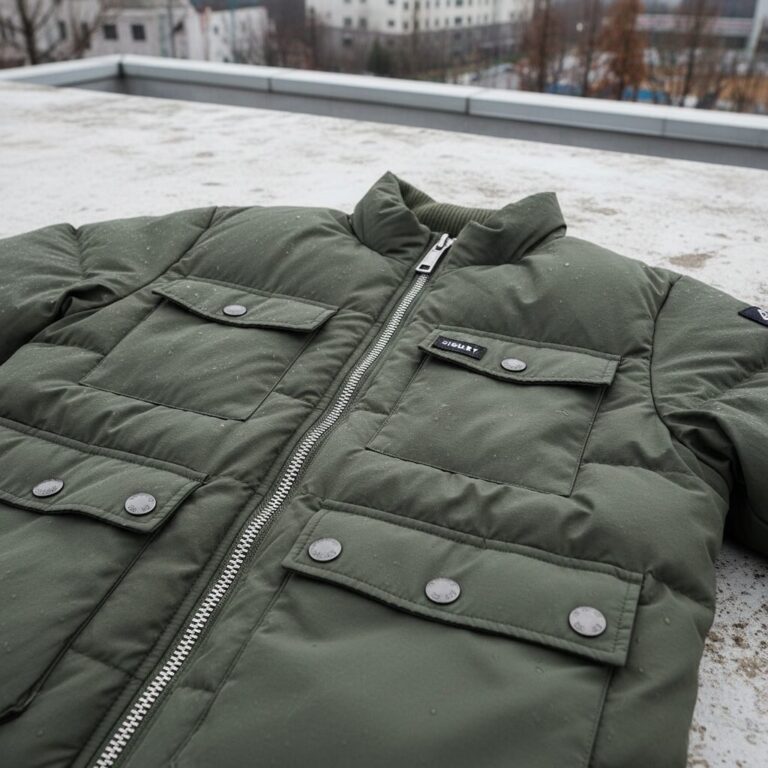 시슬리 아웃포켓 숏패딩 디테일 사진