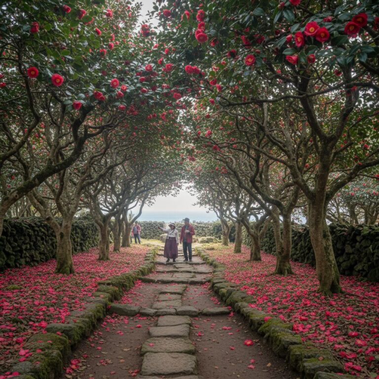 위미리 동백나무군락지 고즈넉한 산책로