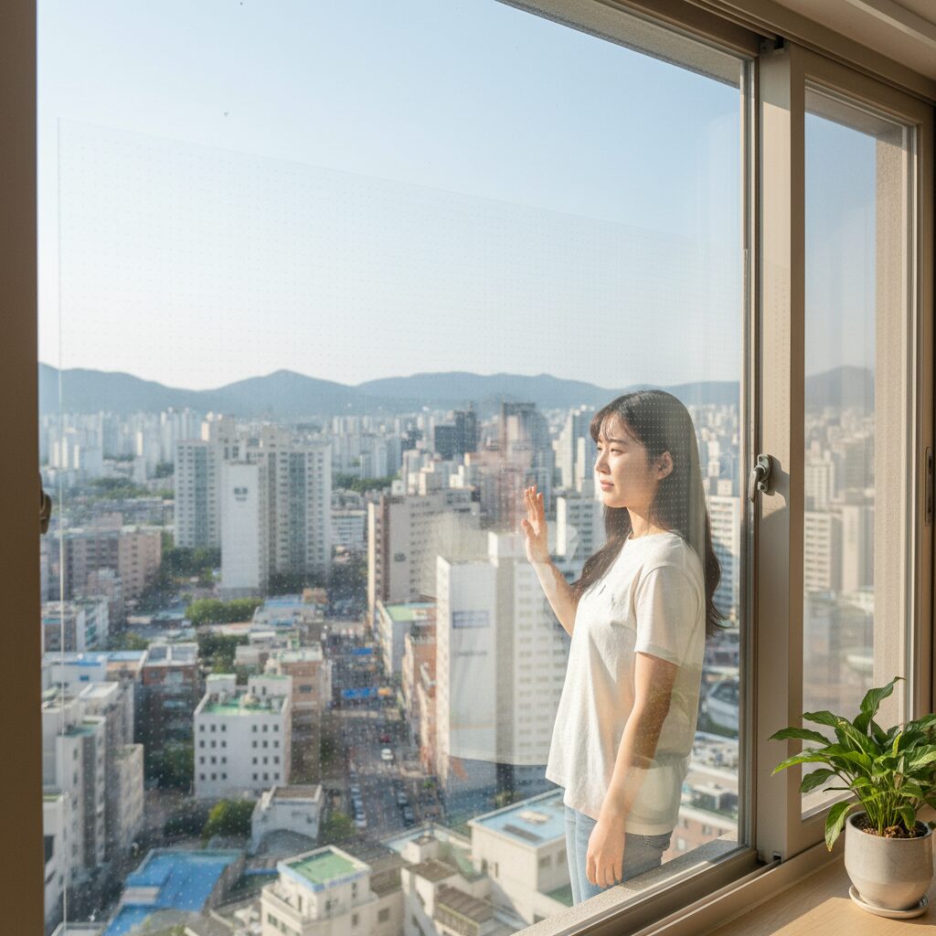 창문 뽁뽁이 효과와 단점 그리고 더 나은 대안은 2 창문에 깔끔하게 부착된 투명 단열 필름