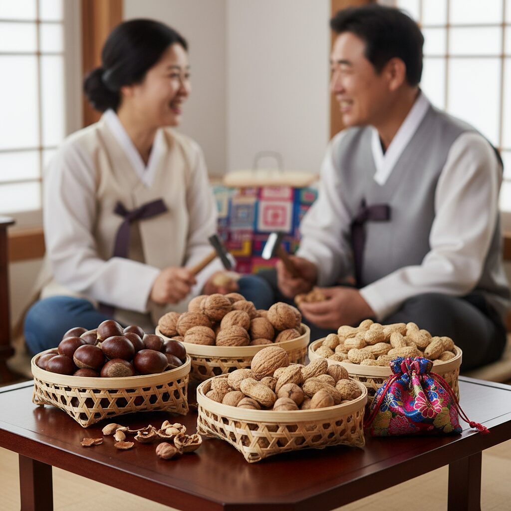 다양한 견과류가 담긴 정월대보름 부럼세트 사진