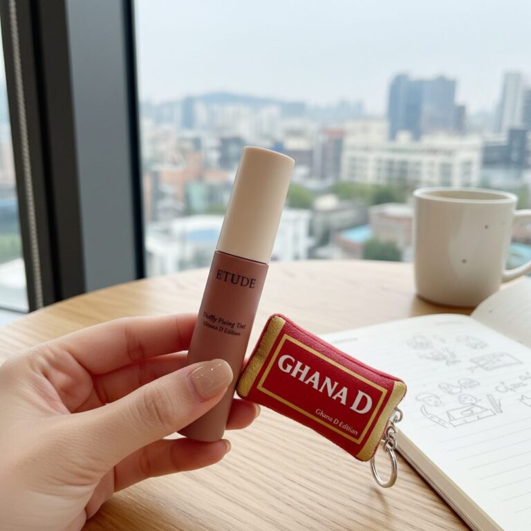 에뛰드 가나디 콜라보 포근 픽싱 틴트와 함께 놓인 가나디 키링