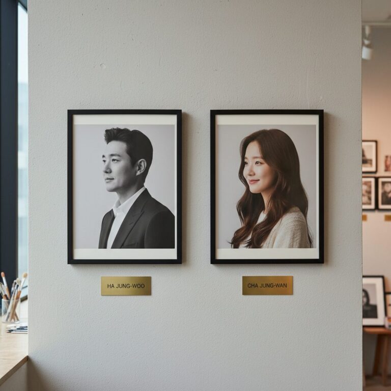 하정우와 차정원의 배우 프로필 사진 나란히