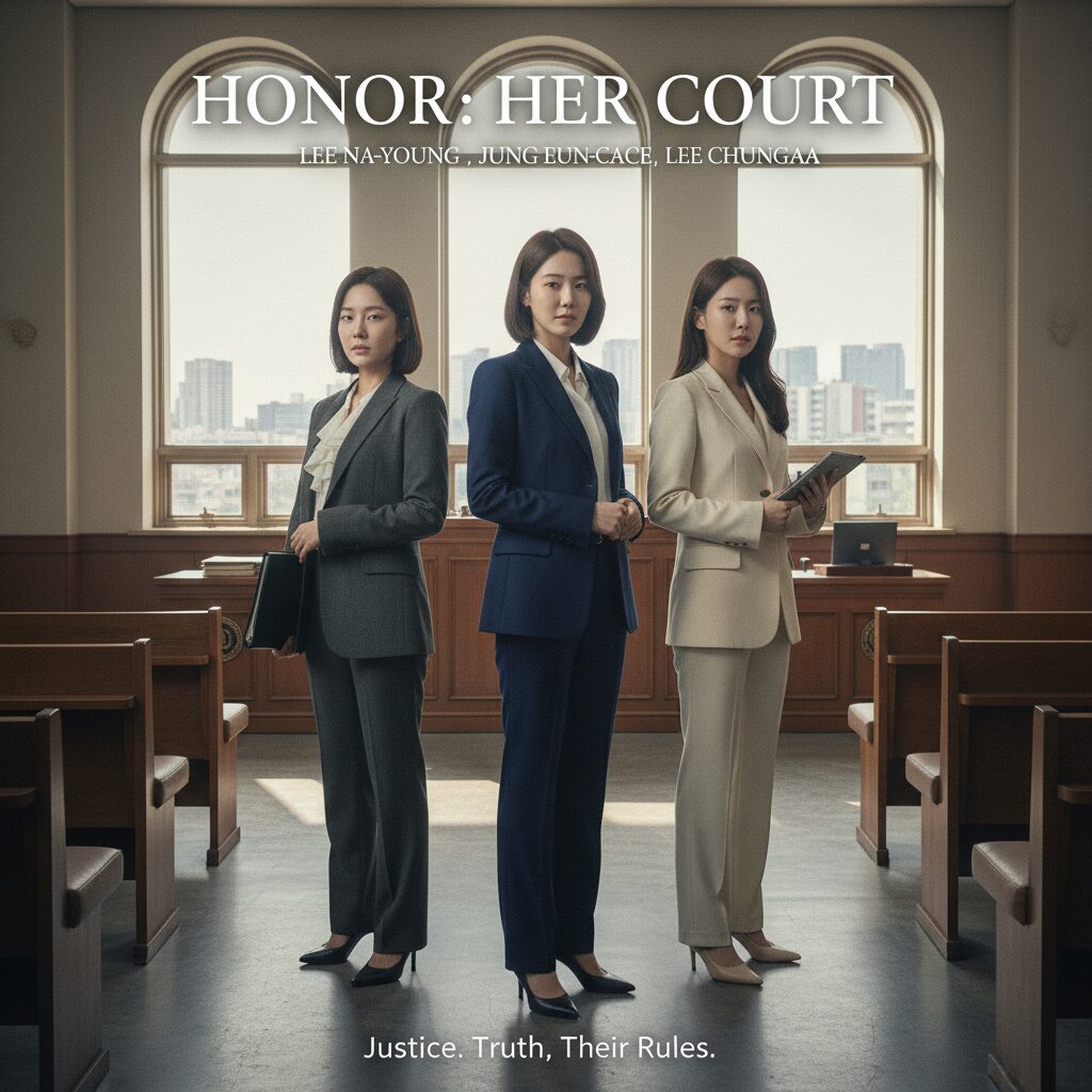 아너 그녀들의 법정 세 여주인공 이나영 정은채 이청아 포스터