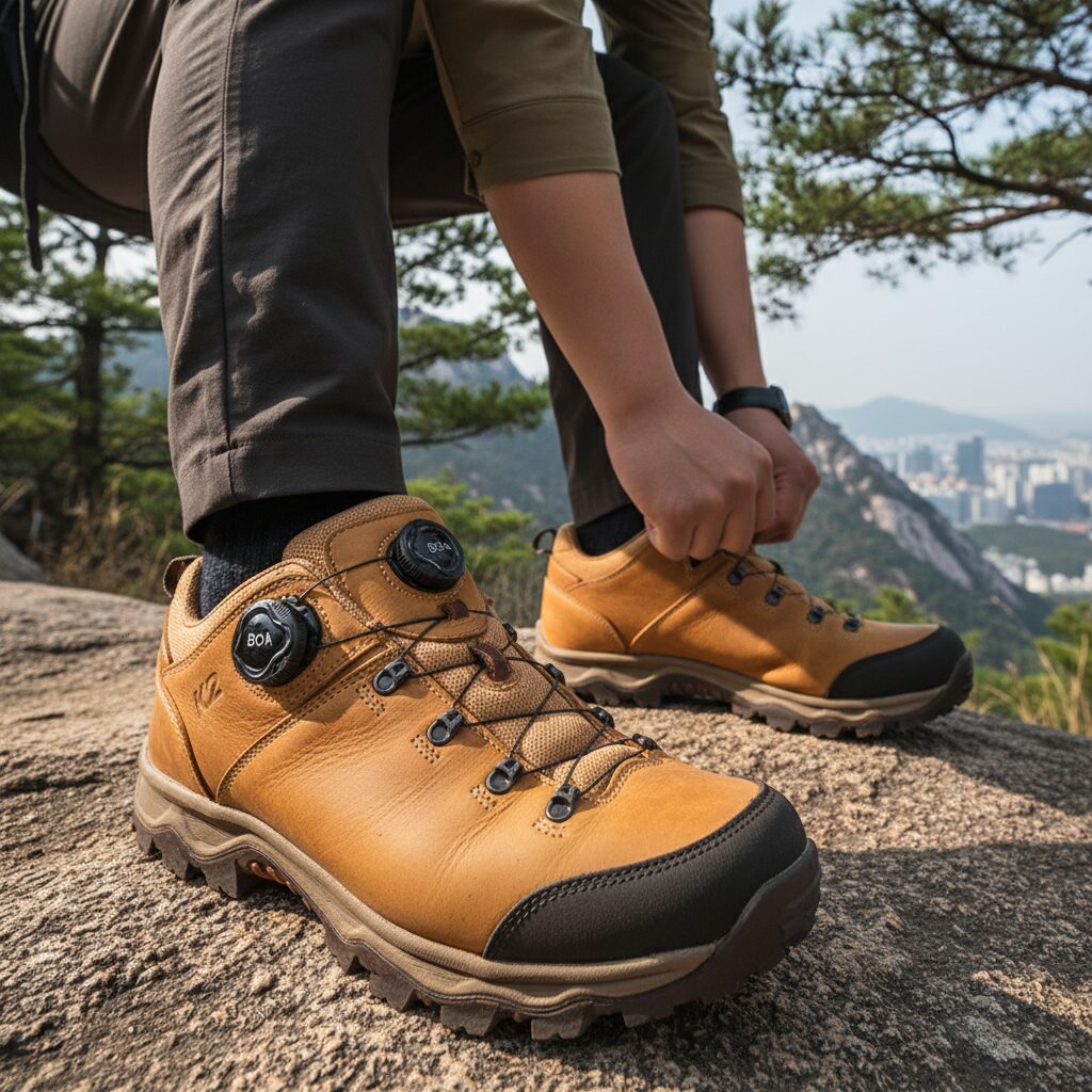 K2 트레킹화 모노리스 로우 보아 기능과 디자인 비교 1 K2 모노리스 로우 트레킹화의 통가죽 마감과 보아 다이얼 시스템