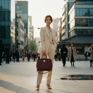 신혜선이 연기한 사라킴이 명품백을 들고 당당한 표정을 지은 스틸컷