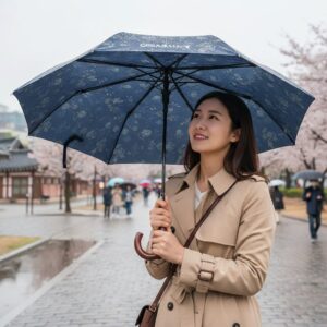 열린 상태의 로라데일리 3단 자동우산