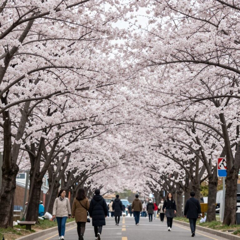 2026년 서울 여의도 윤중로 벚꽃 만개 시기 비교 사진