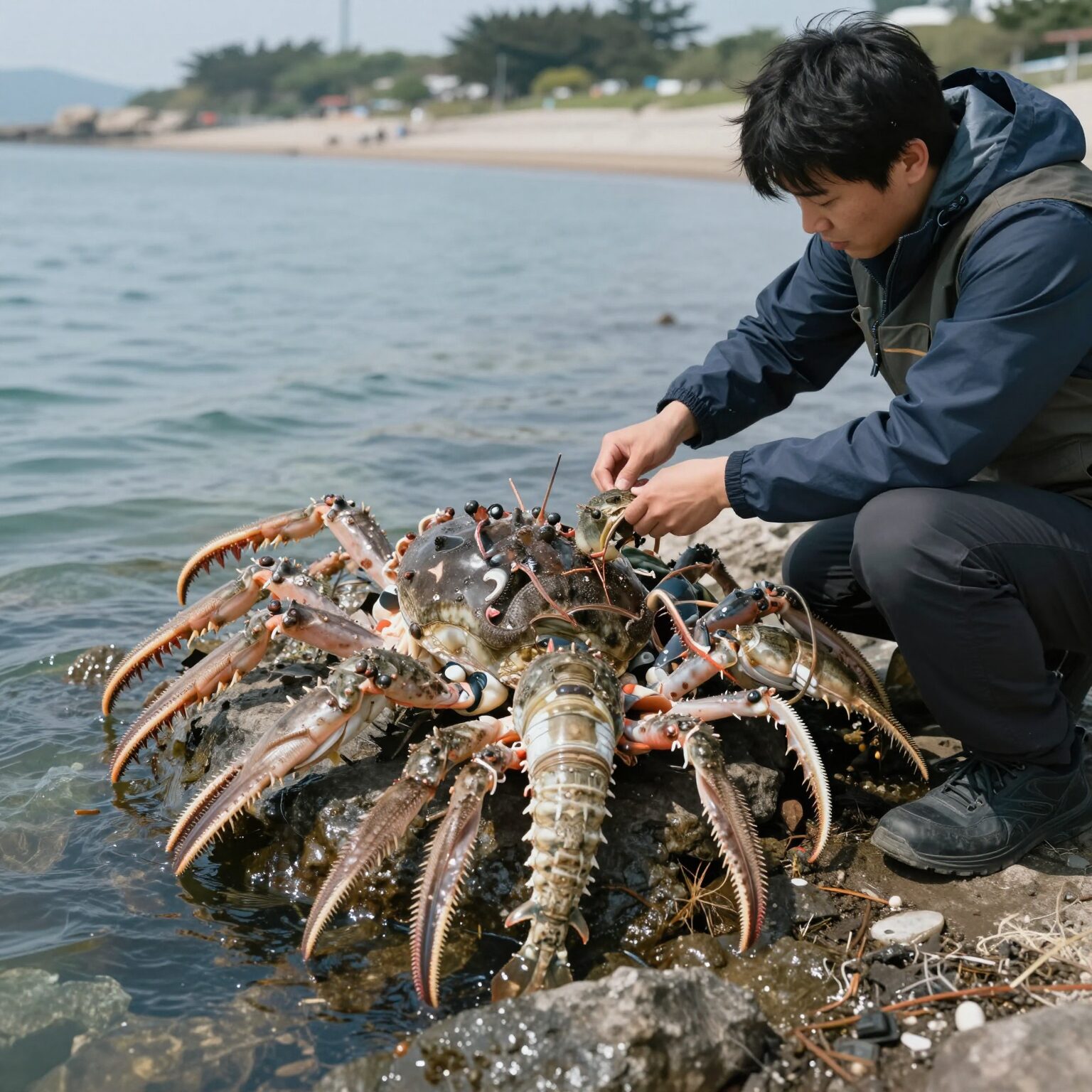부안 격포항에서 주꾸미 선상 낚시를 즐기는 모습