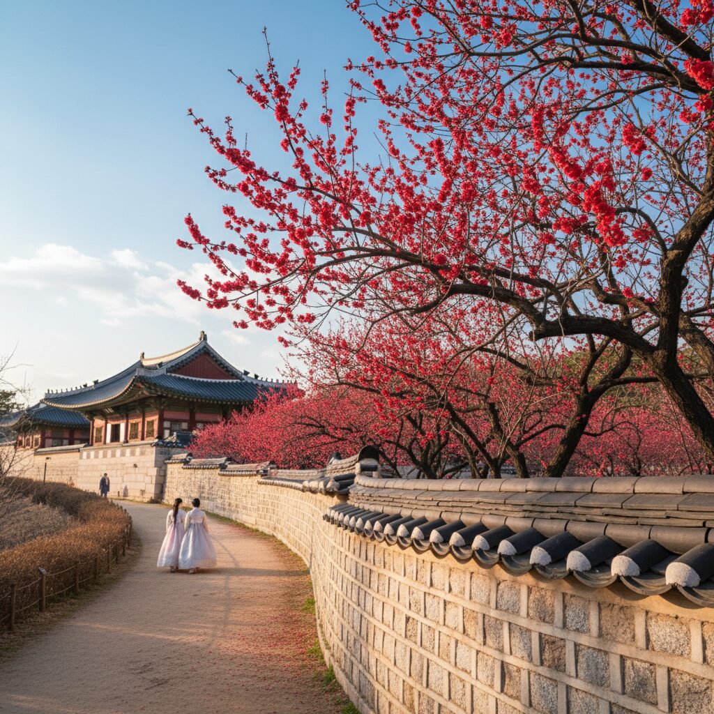 2026년 3월 서울에서 만나는 봄꽃과 특별한 전시 1 창덕궁 돌담길에 핀 붉은 홍매화와 전각의 풍경