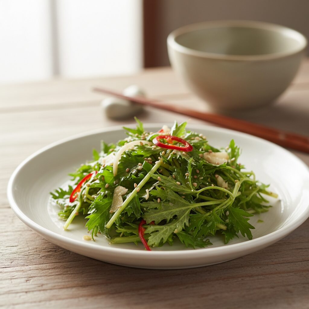 취나물의 모든 것 봄나물 데치기와 보름나물 볶음 1 접시에 담긴 깔끔하게 무친 생취나물