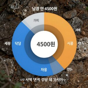 담배 한 갑 4500원의 세금 구성 비율을 보여주는 원형 그래프