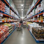 코스트코 3월 넷째주 할인상품 구매 가이드 코스트코 매장 내 할인 상품 진열대에 다양한 식품과 생활용품이 가득 진열된 모습