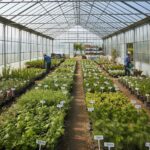 옥천 대림묘목농원 내부 전경 다양한 묘목이 정렬되어 있는 모습