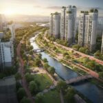 구리역 하이니티 리버파크 공원형 단지 조감도와 외관 디자인