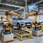 4월 9일 현대차 로드맵 발표와 중동 전쟁 종전 전망 현대자동차 조지아 공장에서 로봇 아틀라스가 자동차 조립 라인에서 작업하는 모습