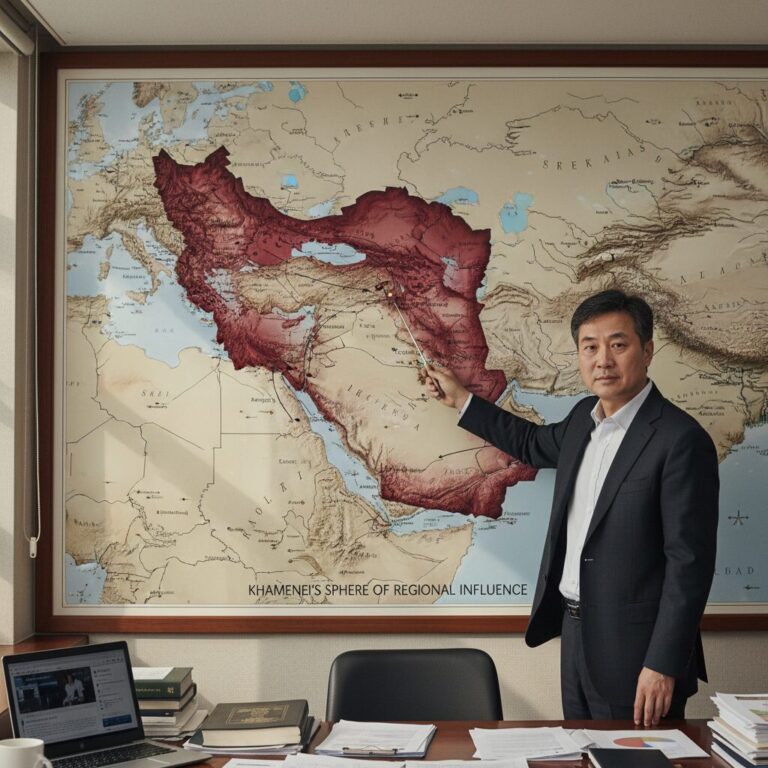 이란 최고 지도자 하메네이의 지역 영향력 범위를 보여주는 중동 지도