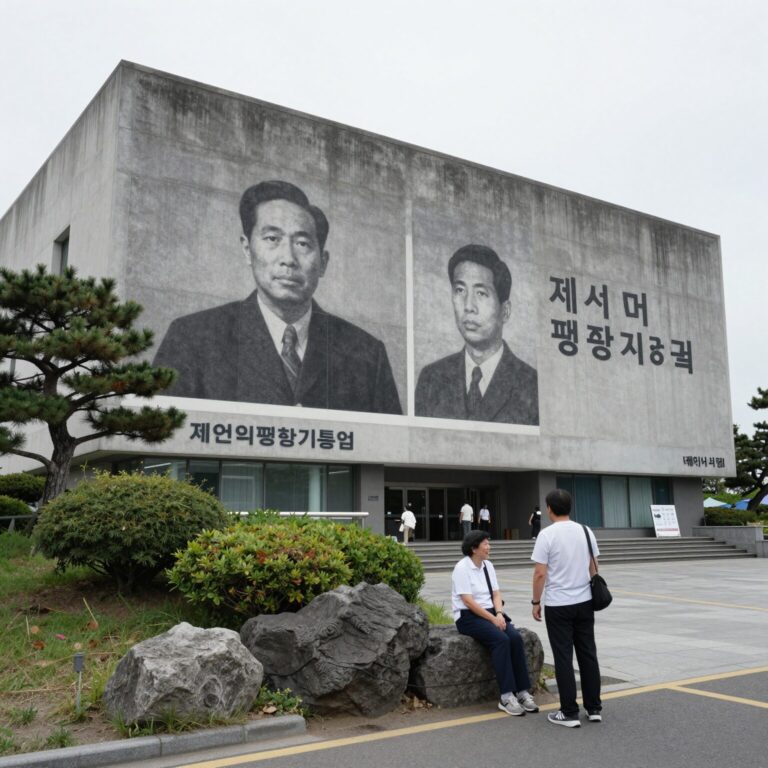 제주 4·3평화기념관 외관과 평화공원 전경
