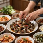 쭈꾸미 택배 맛집 추천과 집에서 즐기는 요리법 집에서 준비한 쭈꾸미 볶음과 다양한 밑반찬이 있는 식탁