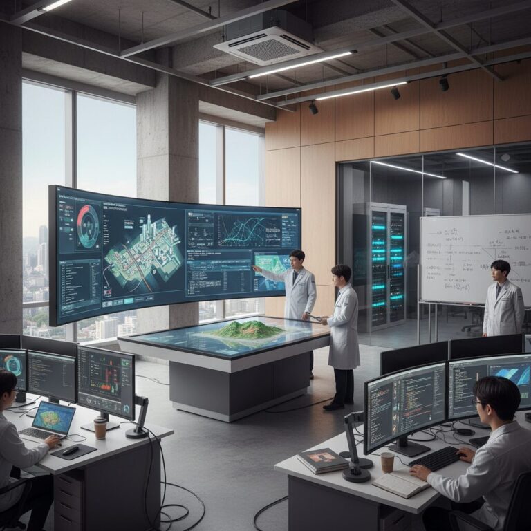 국토교통과학기술진흥원 AI 디지털실 현장 사진