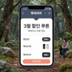 롯데리아 3월 할인 쿠폰 목록이 담긴 롯데잇츠 앱 화면