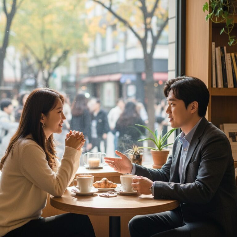 오지현과 이인국 첫 소개팅에서 대화하는 모습