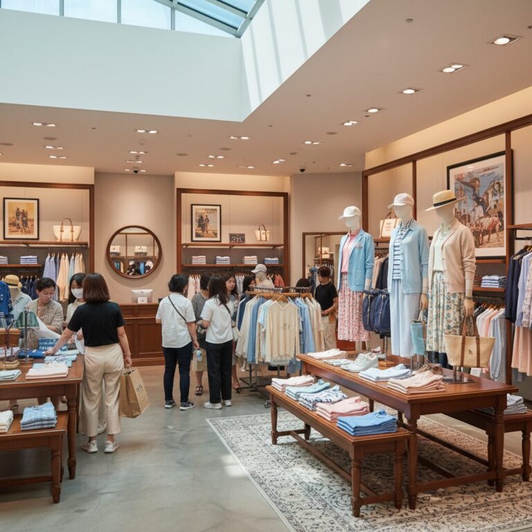 코엑스 파르나스몰 폴로 랄프로렌 매장 내부 전경과 봄 신상 의류 진열