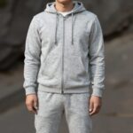 2026년 봄 간절기 아우터 최신 트렌드 추천 세인트제임스 봉봉 쁘띠 후드집업 라이트 그레이 색상 착용샷