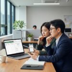 3월 급여명세서와 퇴직연금 계좌를 함께 확인하는 모습